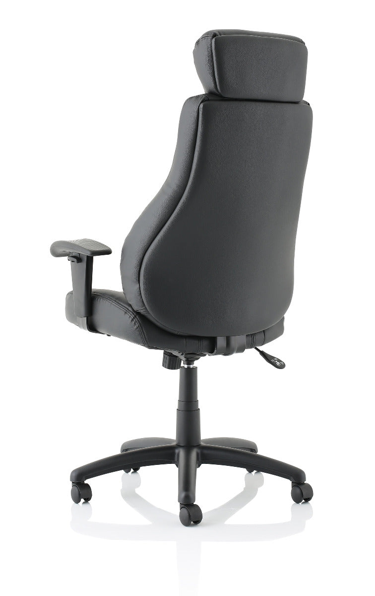 Winsor Black Leather Operator/Office Chair - Optional Headrest